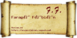 Faragó Fábián névjegykártya