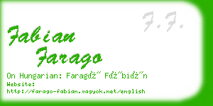 fabian farago business card
