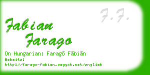 fabian farago business card